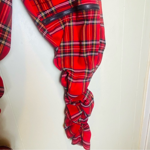 Like An Angel Red Plaid Punk Rock Joggers With Zipper Legs Womens Plus Size 1X - Picture 3 of 9